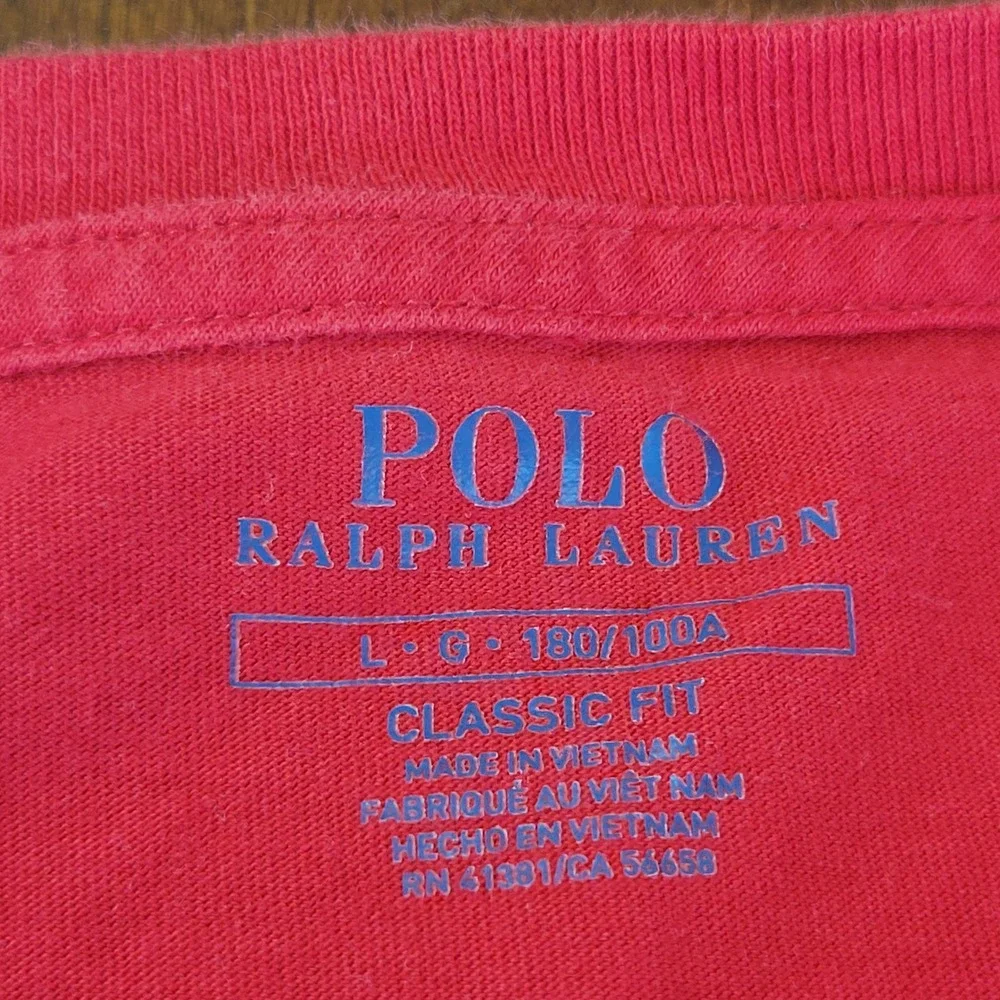 Polo Ralph Lauren Mens Classic Fit Red Short Sleeve T-Shirt Size Large Pony Logo